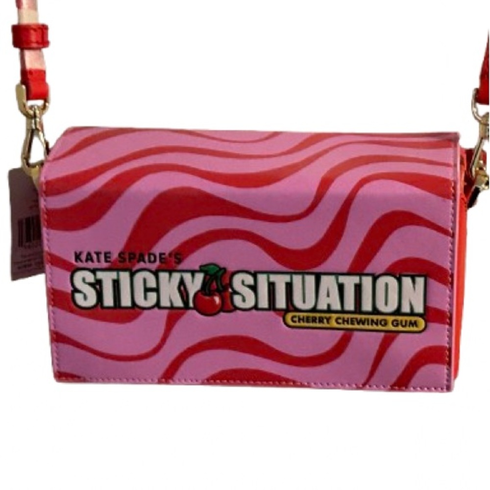 NWT Kate Spade’s Sticky Situation Purse Handbag Pink Red Gum Candy Designer New